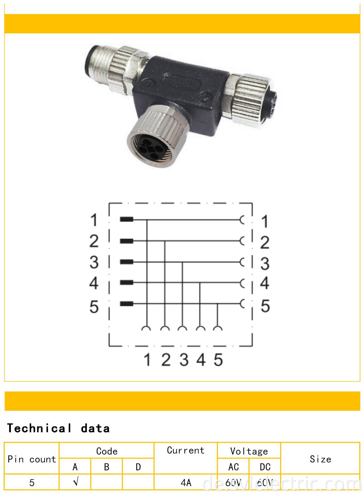 M12 T connector
